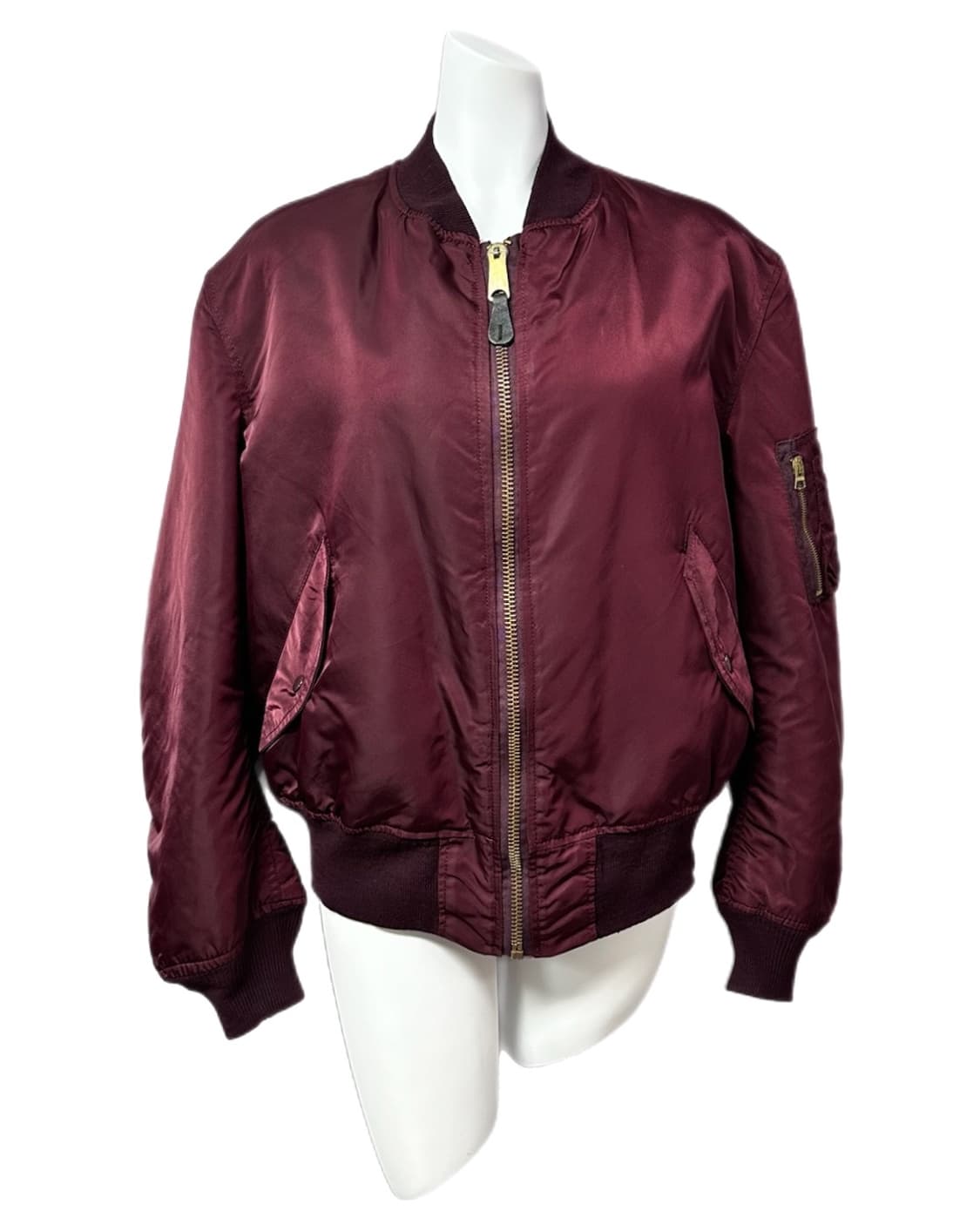 80-90s 알파인더스트리 ma-1 버건디 항공점퍼 상품이미지1