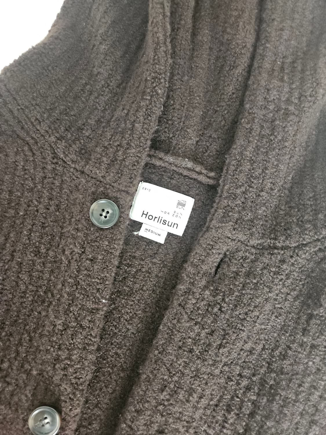 홀리선 아콘 버클 후디 니트 가디건 브라운 상품이미지6