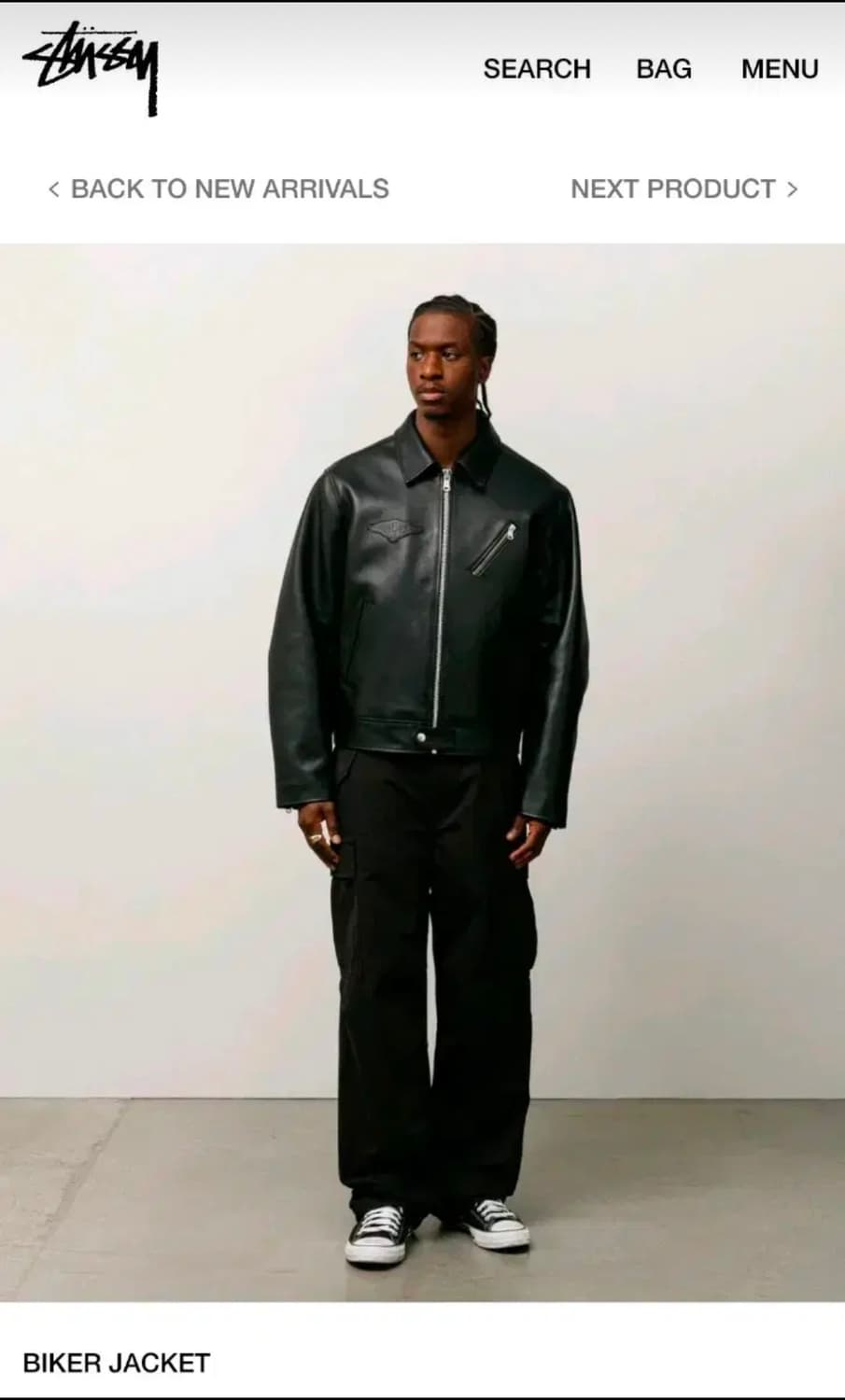 [XL] 스투시 바이커 레더 자켓 상품이미지3