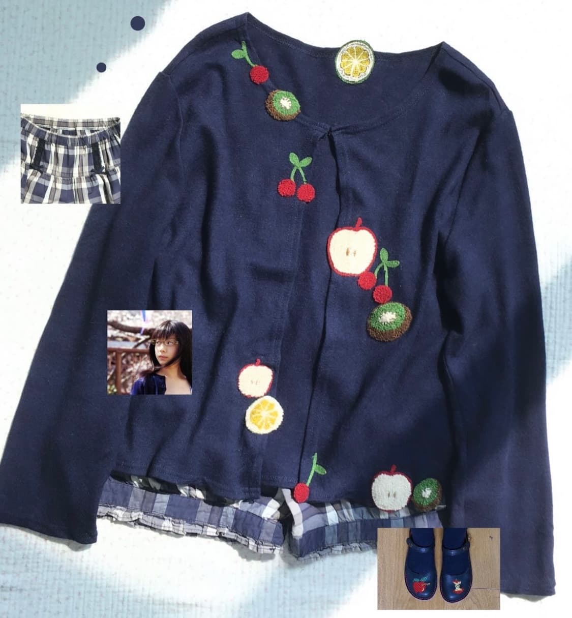 투다빈 빈티지 후르츠 가디건티지 상품이미지1