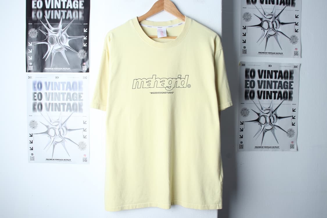 (L-XL) 마하그리드 반팔 티셔츠 빅로고 노랑 올드스쿨-H31405 상품이미지2