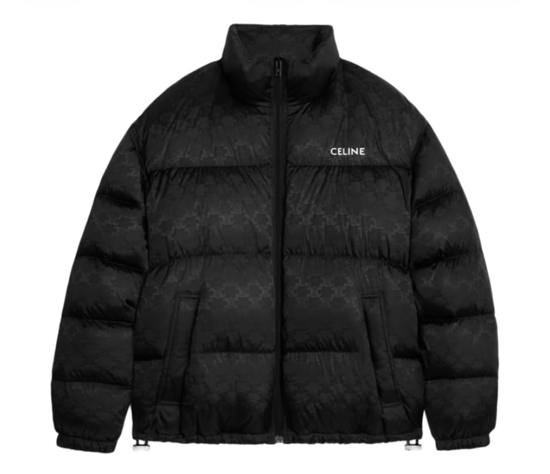 셀린느 트리옹프 나일론 자카드 다운 자켓 블랙 상품이미지3