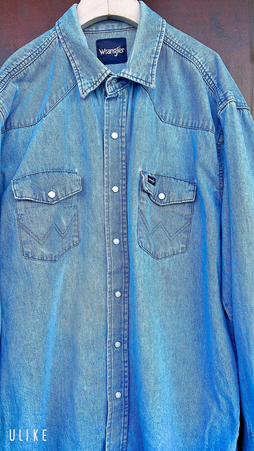 90년대 랭글러(Wrangler)의 데님 웨스턴 셔츠 상품이미지2