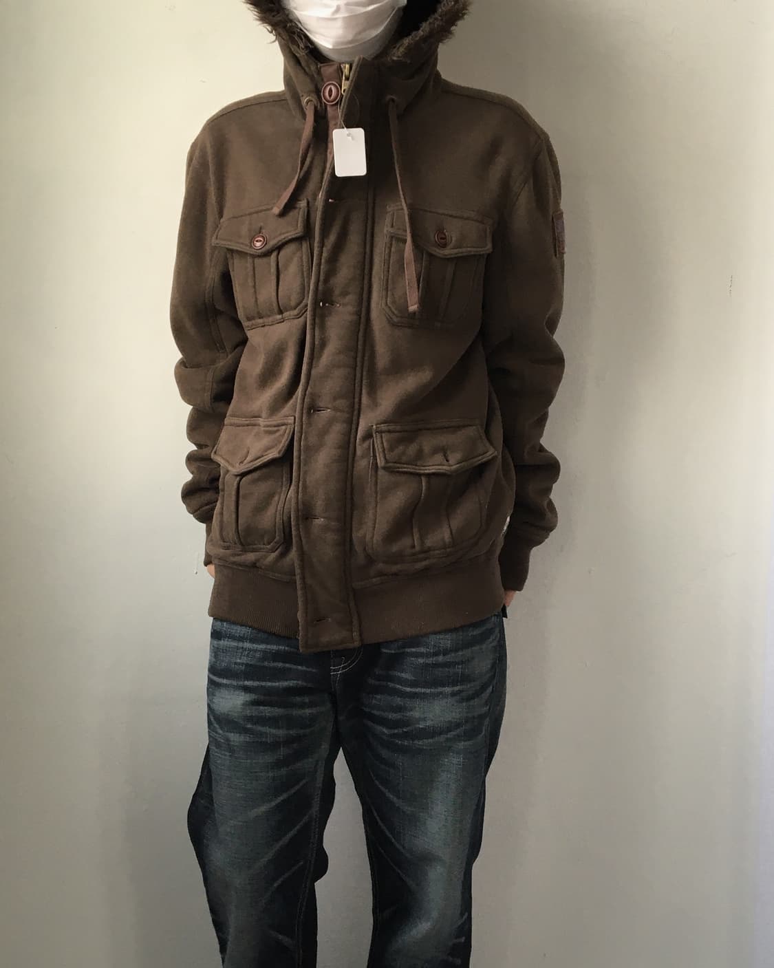 Fake fur hood jackt 상품이미지1