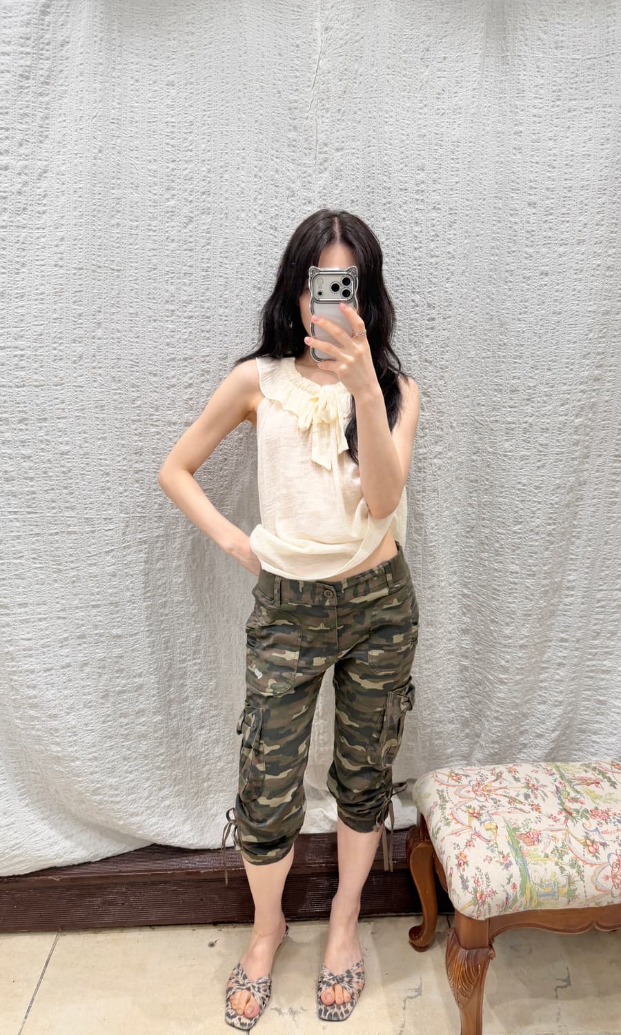 Military shirring capri pants 상품이미지2