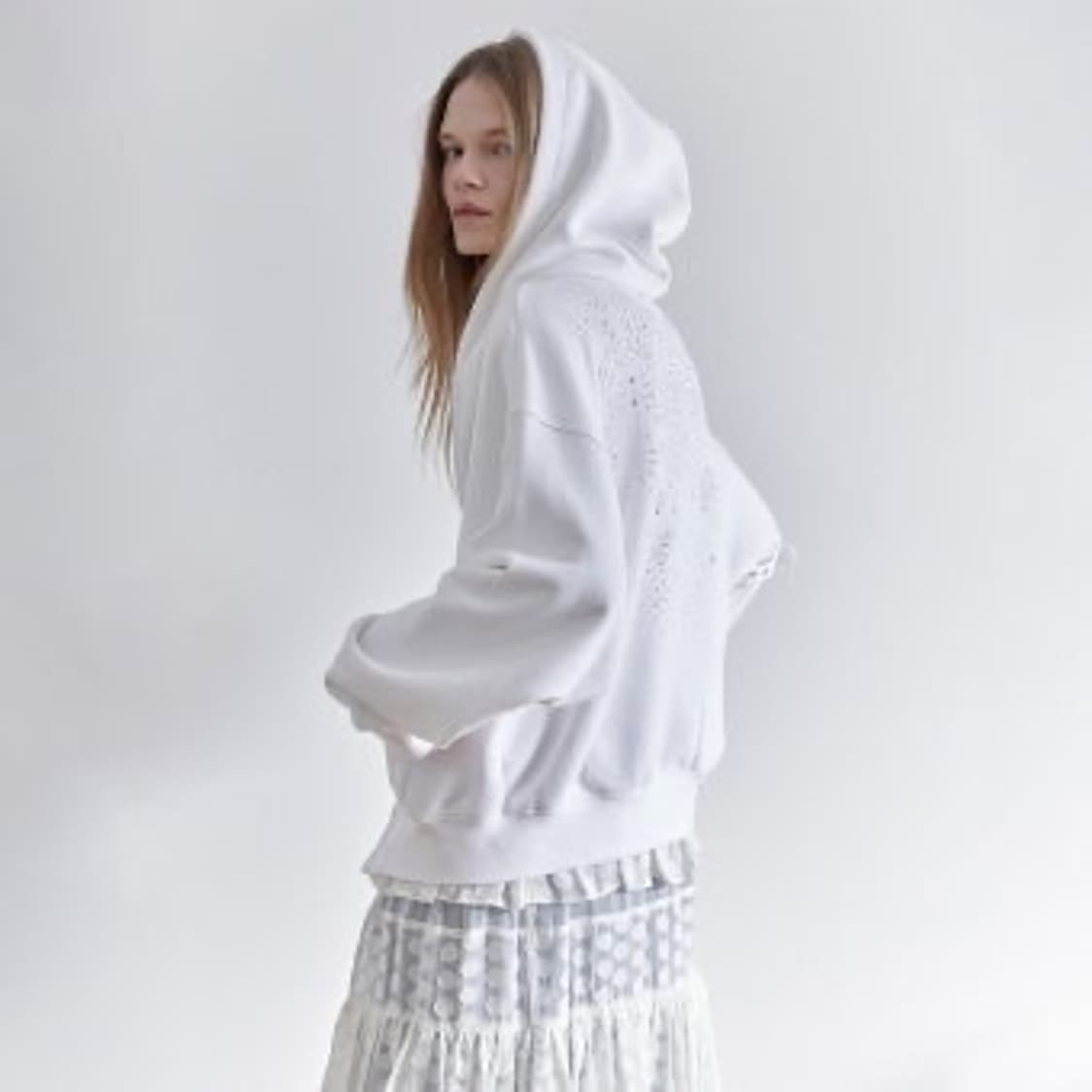 데어드 후드집업 화이트 상품이미지3