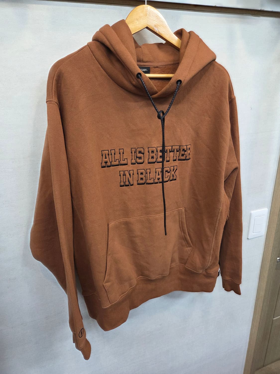 오버캐스트 레터링 로고 기모 후드티 M 오버핏  상품이미지6