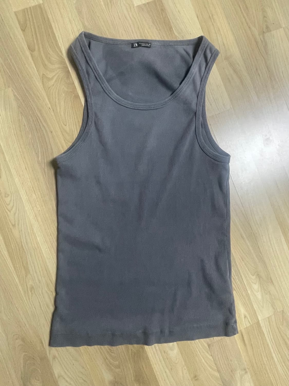 자라 리브드 차콜 탱크탑 M 상품이미지1