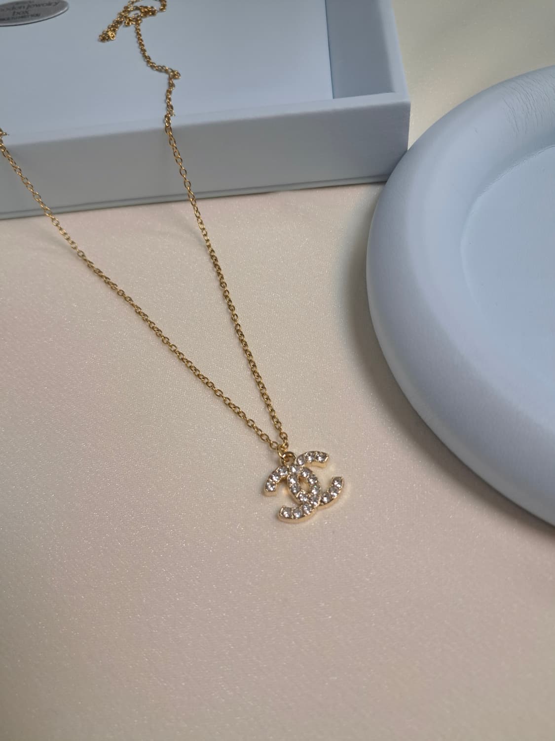 2+1 행사 (골드)샤넬 목걸이 빈티지 펜던트 크리스탈 cc 목걸이 상품이미지1
