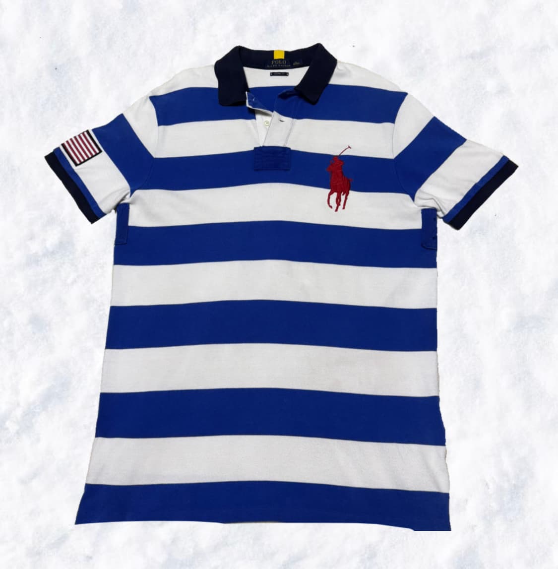 폴로 랄프로렌 스트라이프 성조기 카라 반팔 상품이미지1