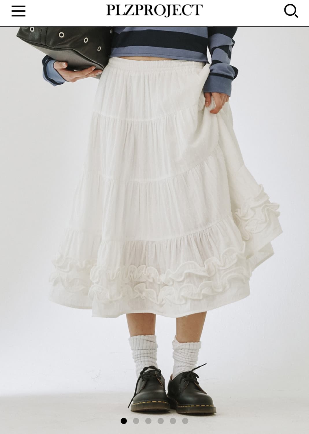 Middle frill skirt - white 상품이미지4