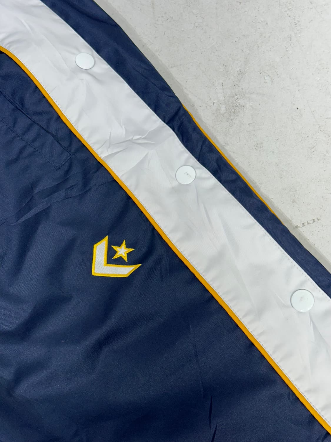 컨버스 네이비 화이트 사이드 스냅 버튼 추리닝 바지 와이드 댄스 팬츠 L 상품이미지6