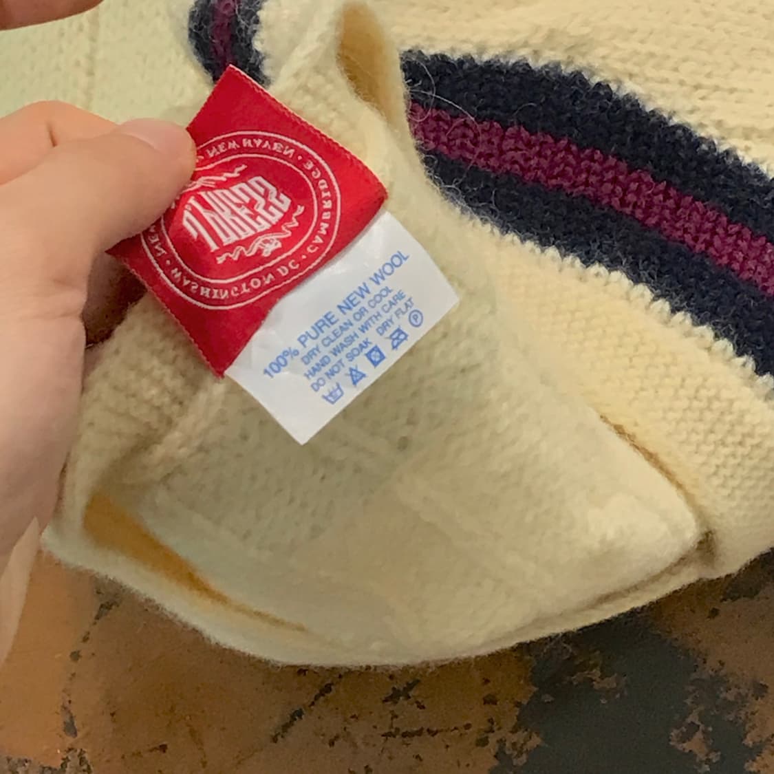 제이프레스 아이보리 헤비 퓨어울 케이블 크리켓 스웨터 남성 105 사이즈 상품이미지5