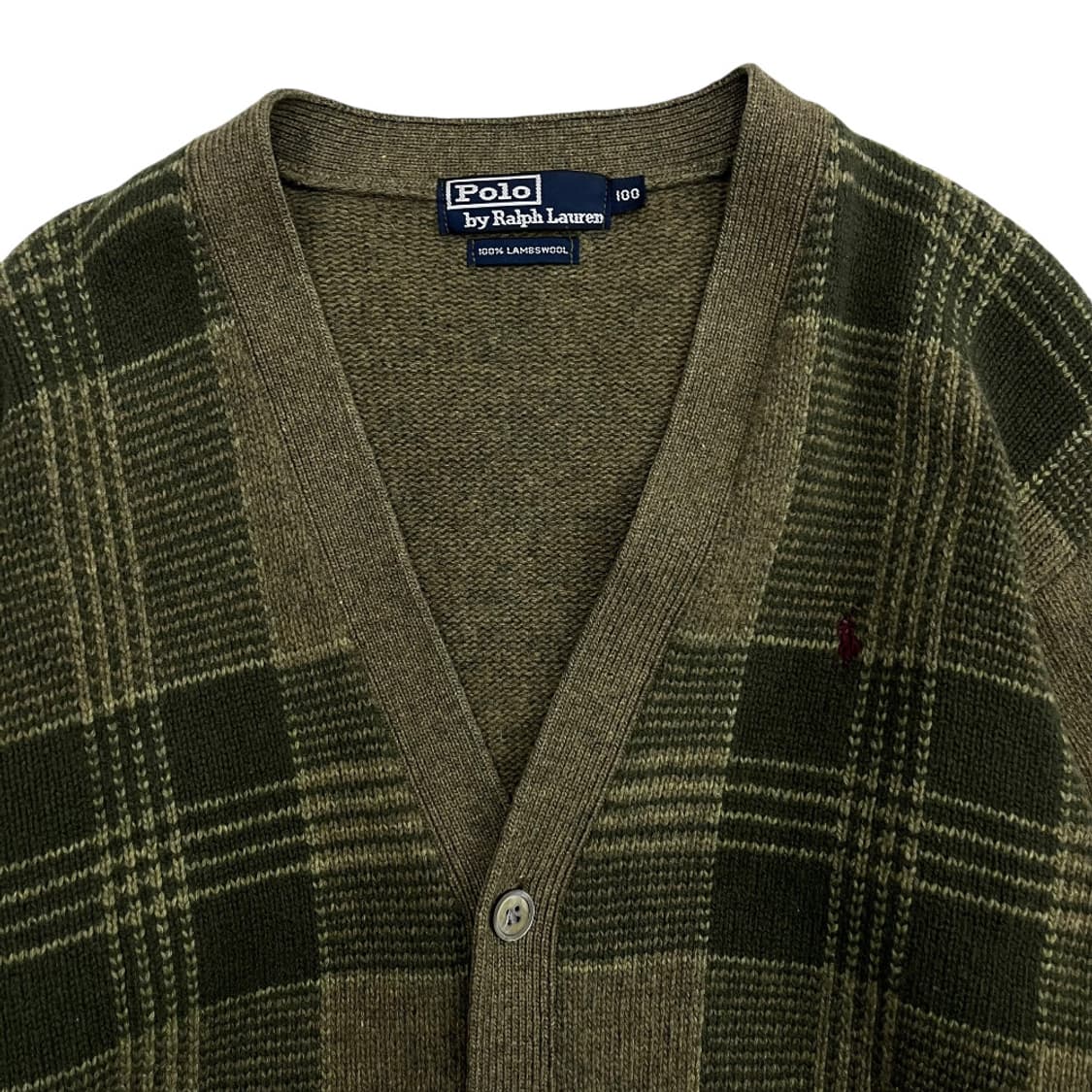 폴로 랄프로렌 딥카키 체크 가디건 100 상품이미지4