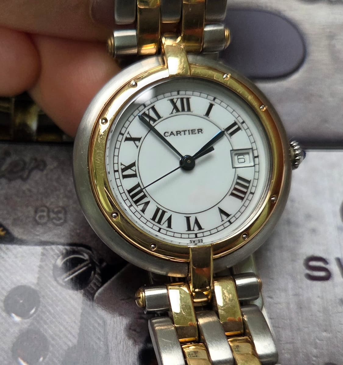 까르띠에 팬더 방돔 18K콤비 2줄버전 블루핸즈 LM 남성용 (감정서 포 상품이미지1