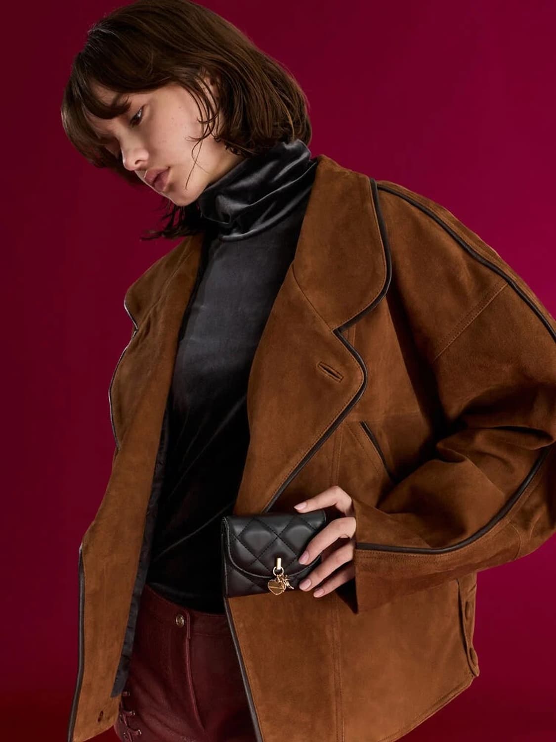 [새상품] 찰스앤키스 아리에티 퀄티드 보우 하트 참 지갑 상품이미지5