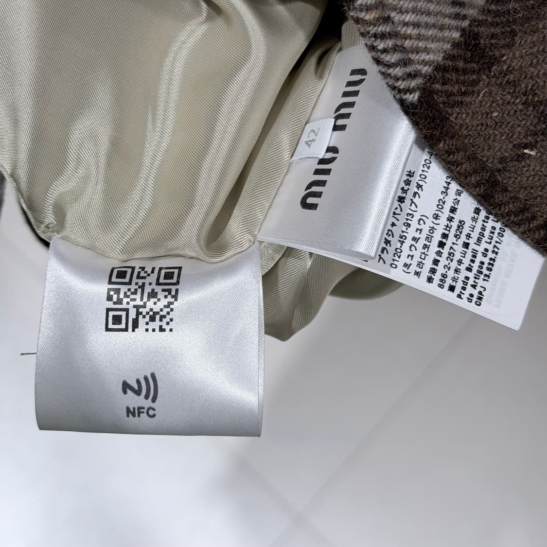 (A+/42) / 미우미우 체크 블루종 베스트 조끼 코코아 브라운 상품이미지8