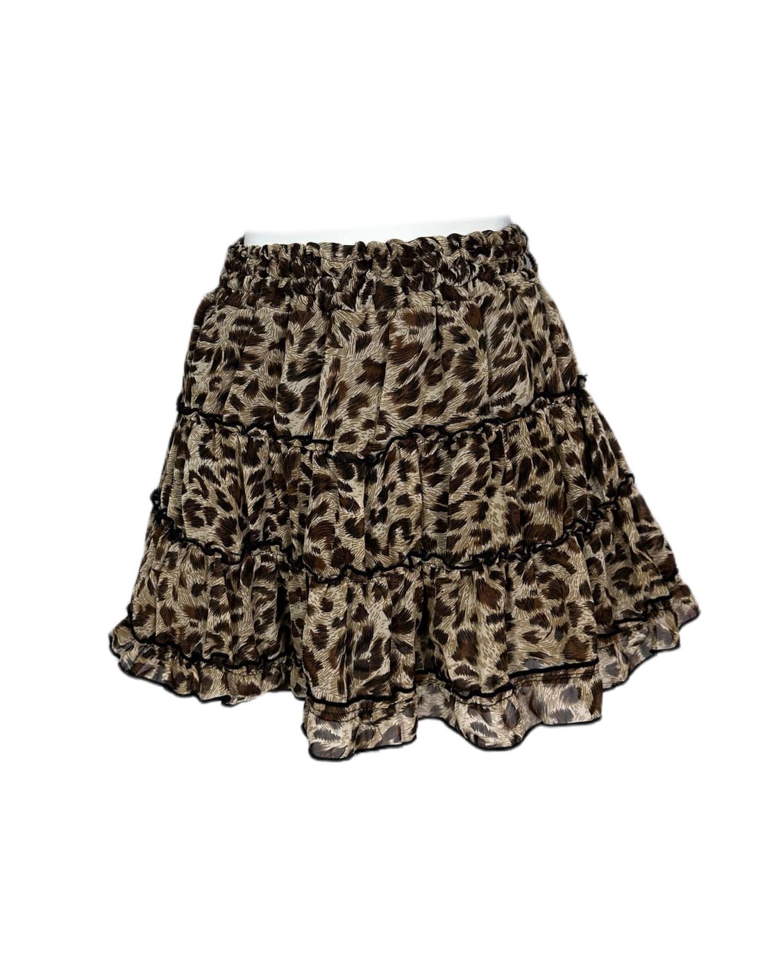 leopard tired mini skirt 상품이미지1
