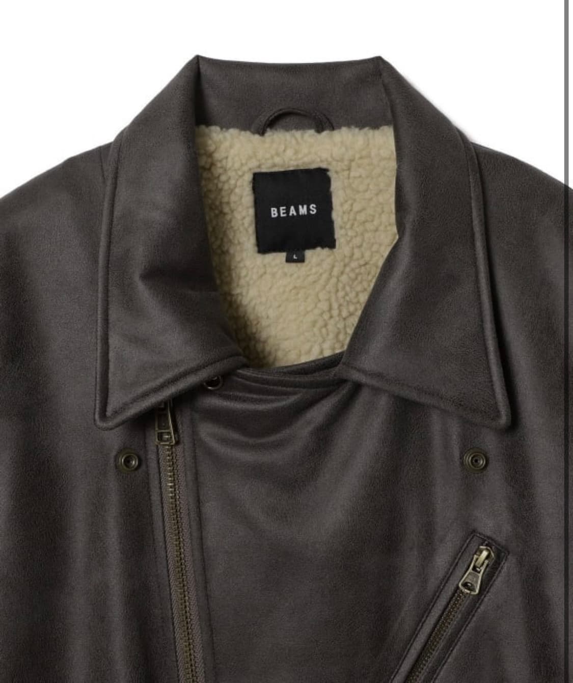 [빔즈] 비건 레더 라이더 자켓 상품이미지9