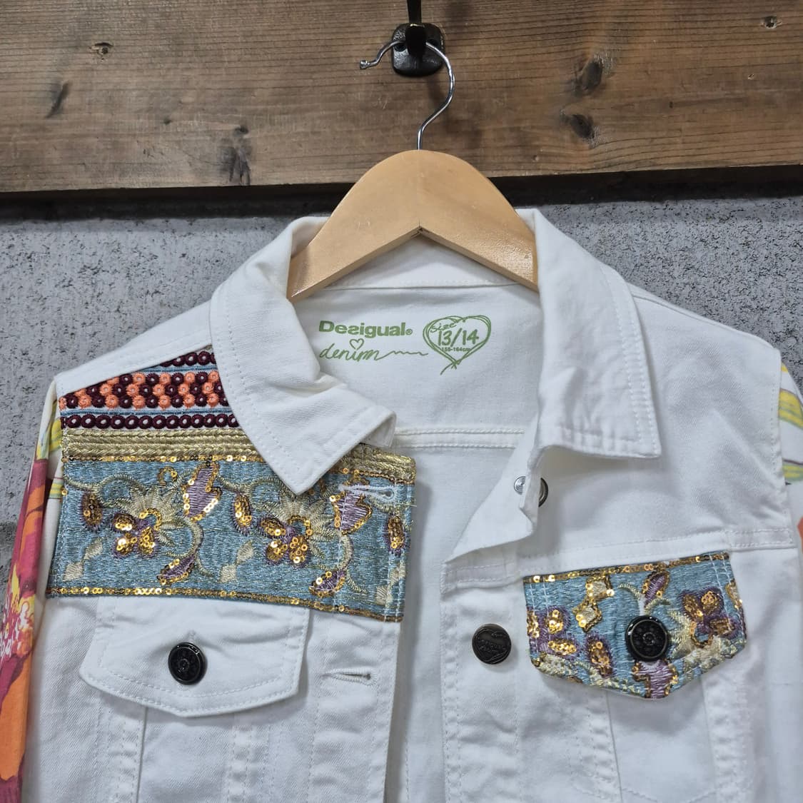 데시구알 스팽글 자수 데님자켓 상품이미지2