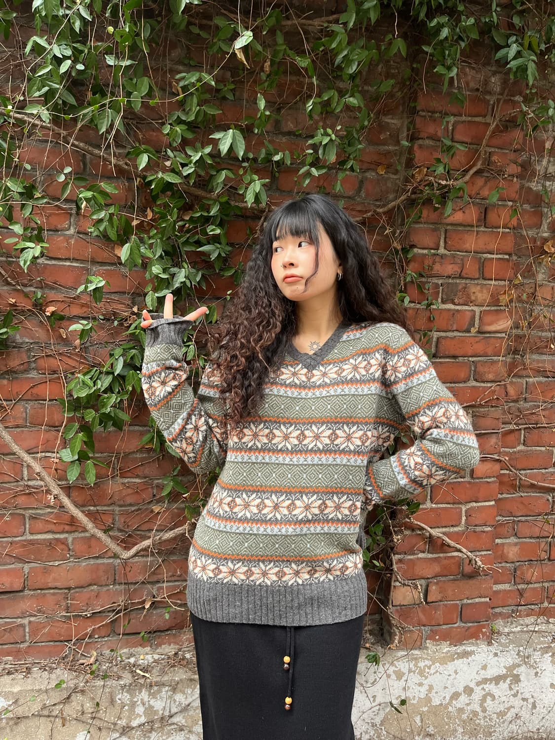 눈꽃 패턴 울 니트 상품이미지4