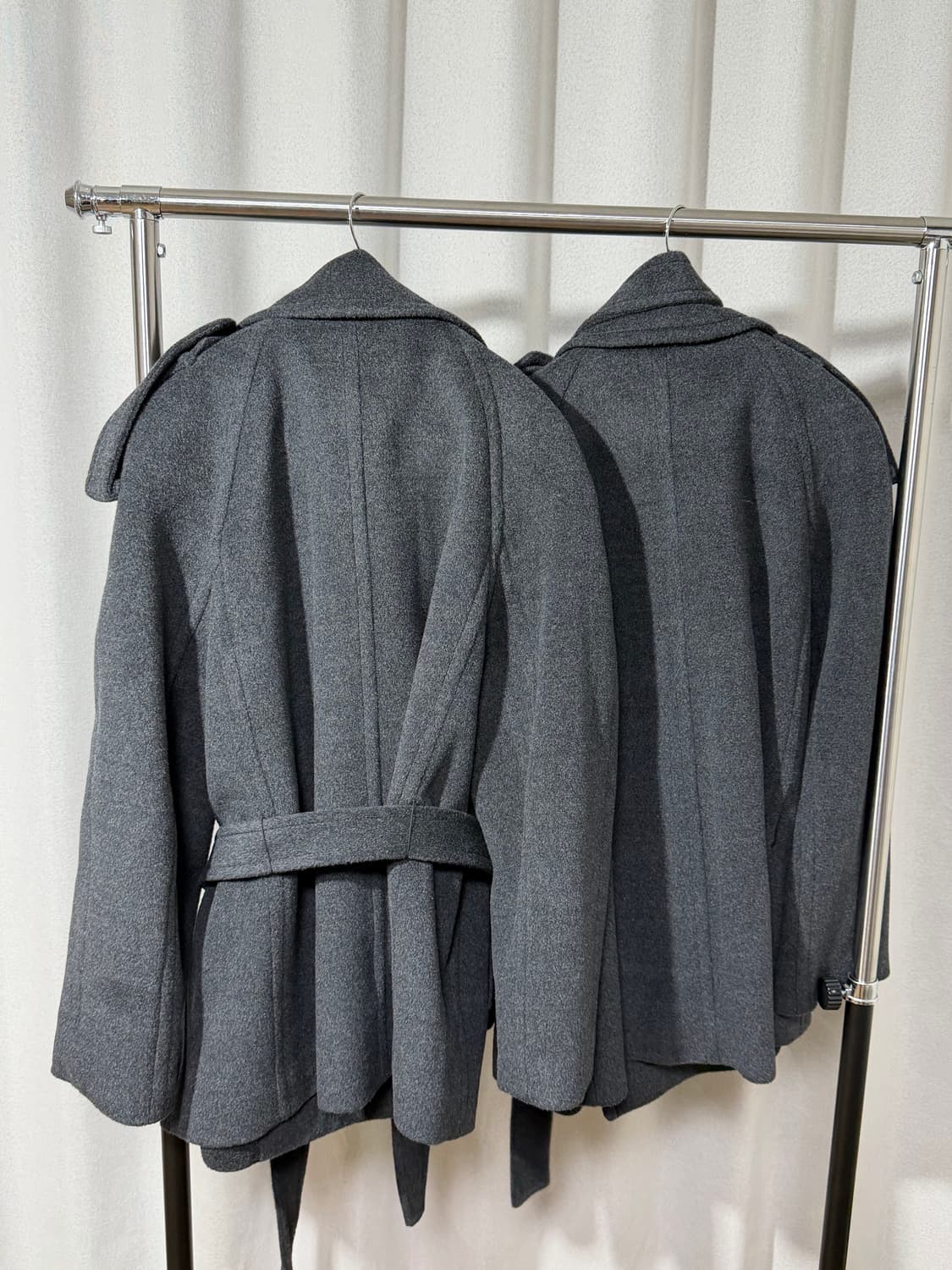 준지 JUUN.J 벨티드 미디 코트 (그레이) 상품이미지2