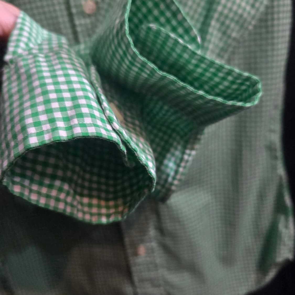 폴로 랄프로렌 여성 슬림핏 그린 깅엄체크 셔츠 상품이미지4