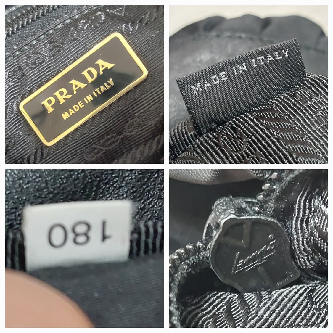 [정품] 프라다 PRADA 블랙 나일론 셔링 호보백 상품이미지9