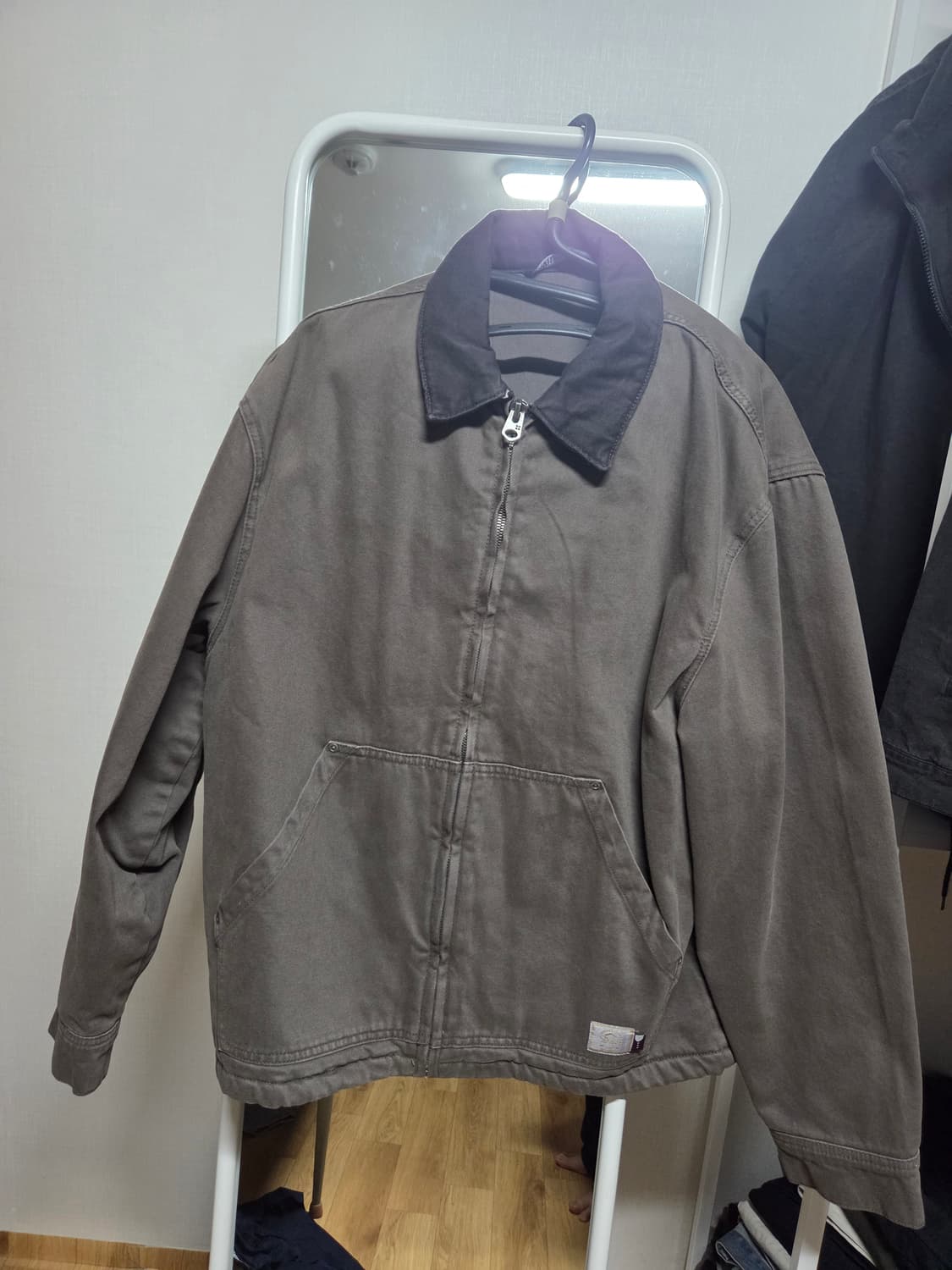 XL) 자라 콘트라스트 네크라인 점퍼 워크자켓 상품이미지2