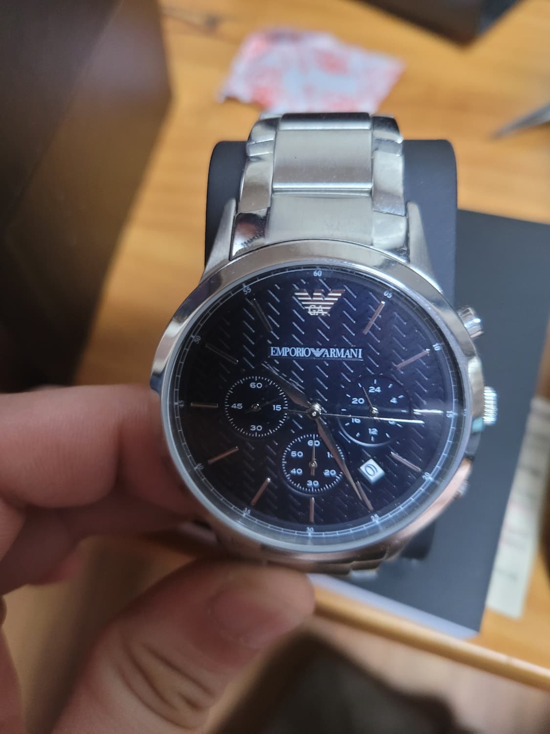 알마니 남성용 크로노 메탈시계(정품) 상품이미지2