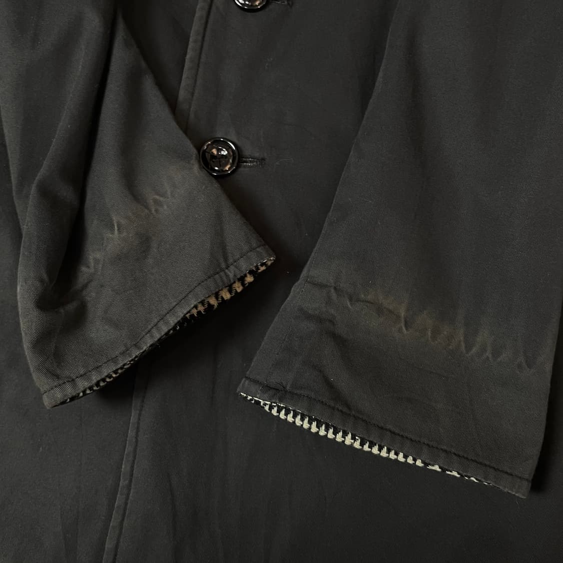 빈티지 블랙 패턴 리버시블 싱글 코트 상품이미지5