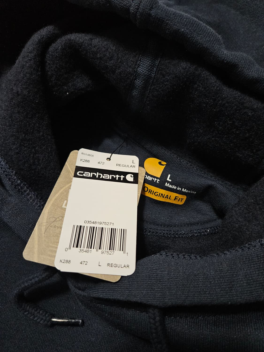 칼하트 스펠아웃 암로고 새상품 데드스탁 후드티 후드 L 상품이미지3