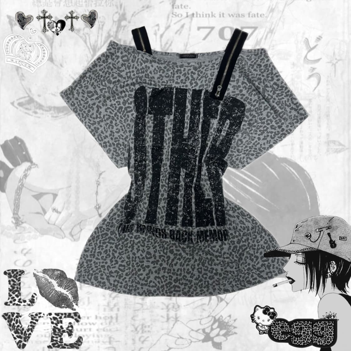 PUNK Y2K leopard top / 와투케 펑크 갸루 호피탑 상품이미지1