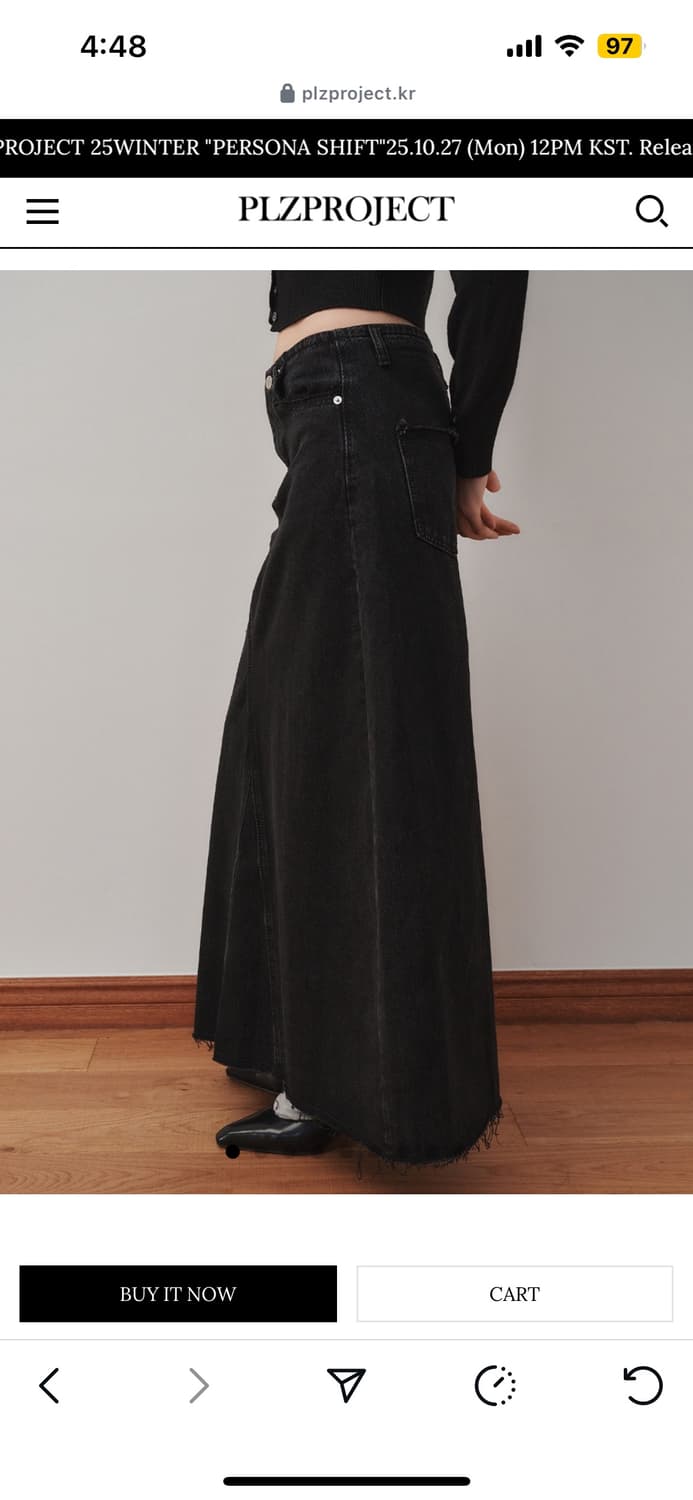 플리즈프로젝트 맥시 롱스커트 블랙2 상품이미지2
