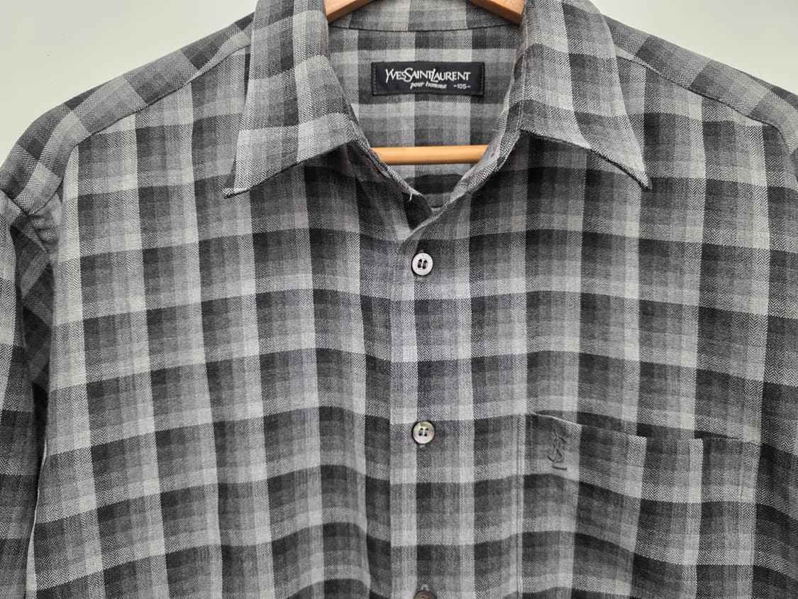 입생로랑 고급체크 셔츠남방.  싸이즈 105 상품이미지2