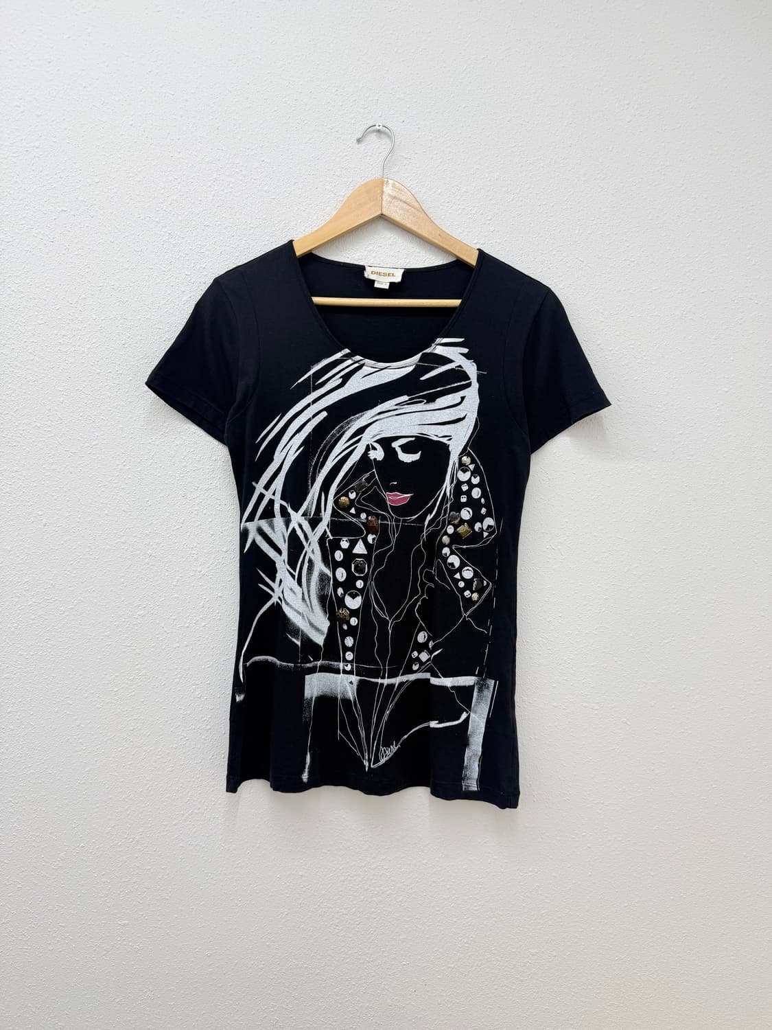 빈티지 Diesel 블랙 그래픽 티셔츠 상품이미지1