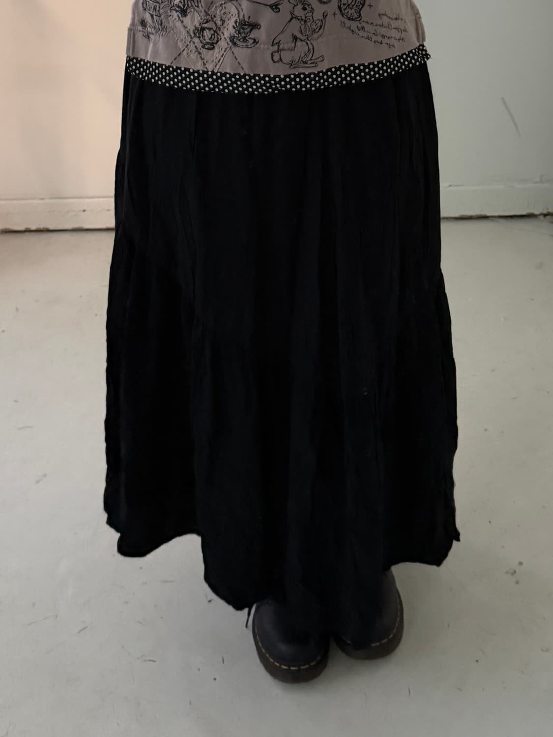 일본빈티지 블랙 롱스커트 상품이미지1