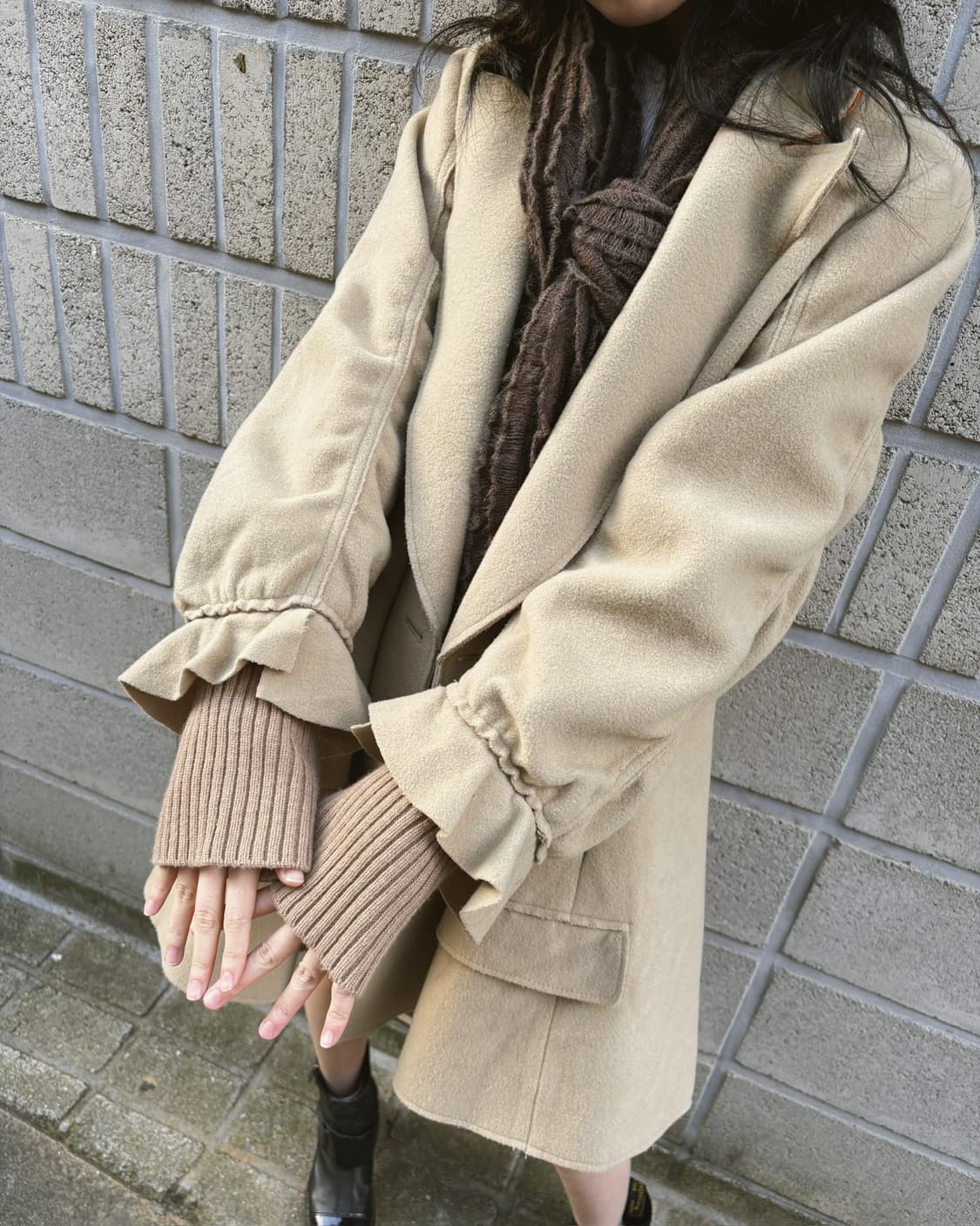 언더커버 드레이프 디테일 워머 더블 코트 상품이미지7