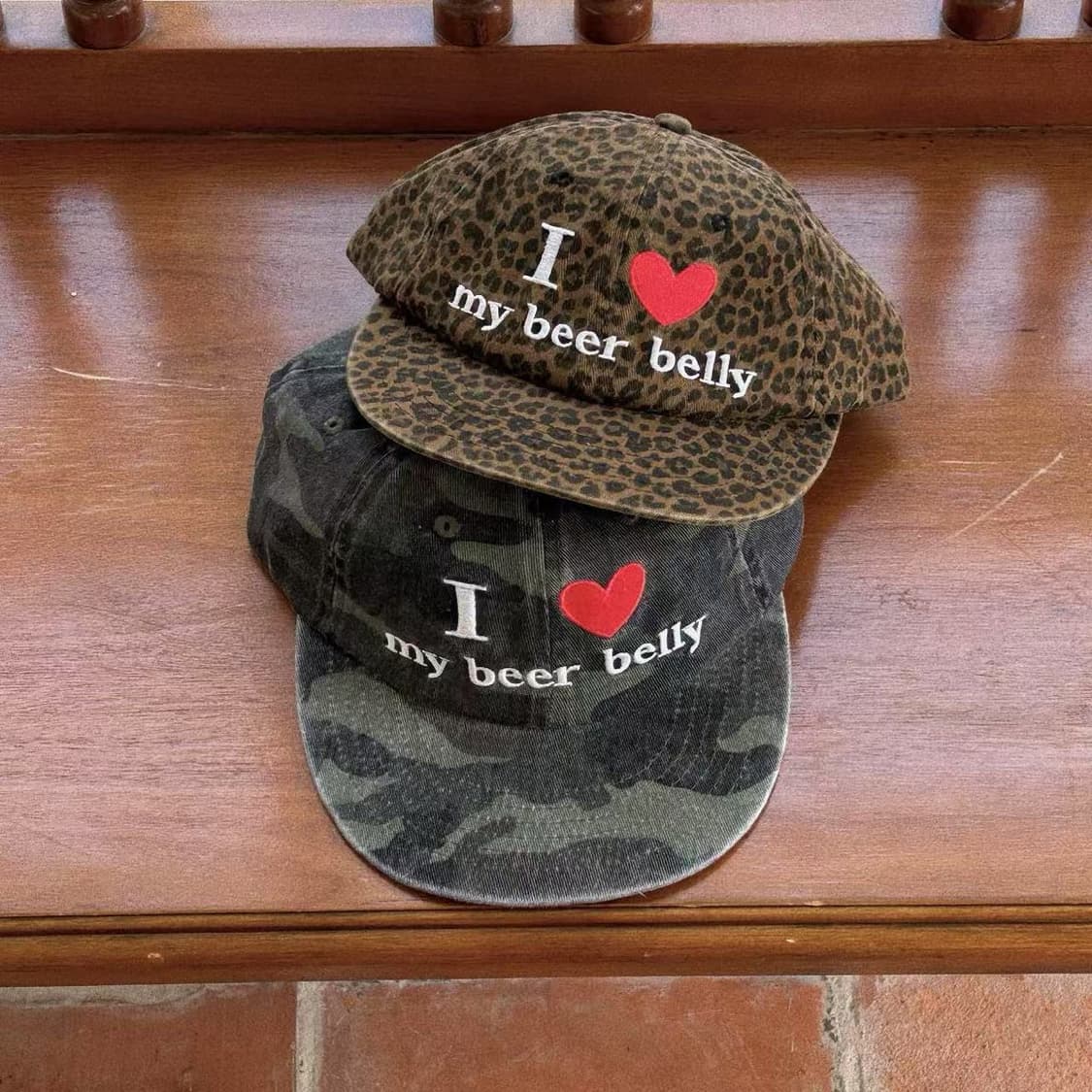 레오파드 레터링 자수 일차챙 볼캡 상품이미지9