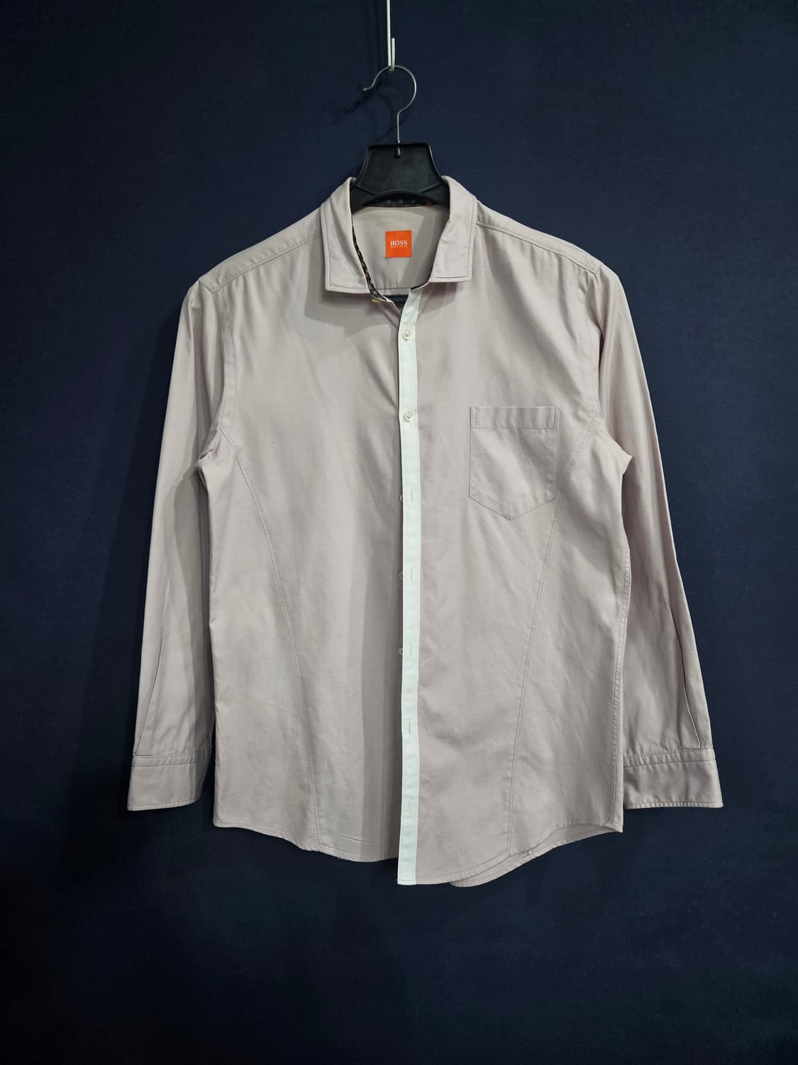 휴고보스 라이트핑크 남성 슬림핏 100 긴팔셔츠  상품이미지1