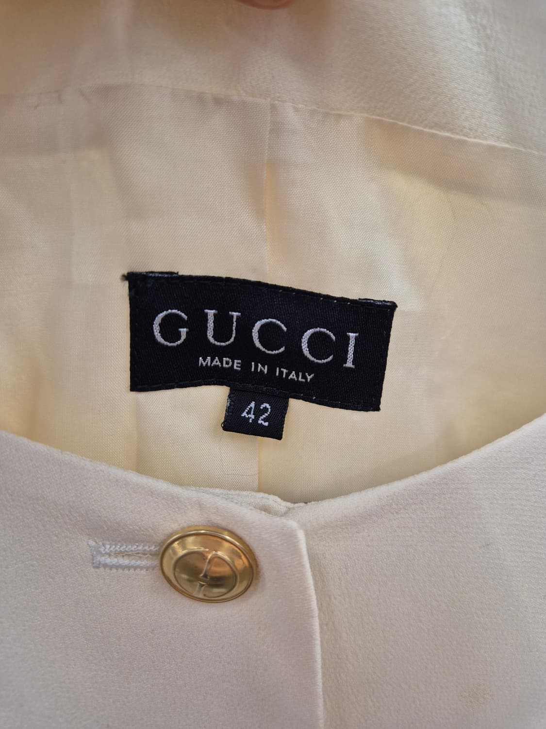 구찌 실크 100% 아이보리 자켓 42 상품이미지5