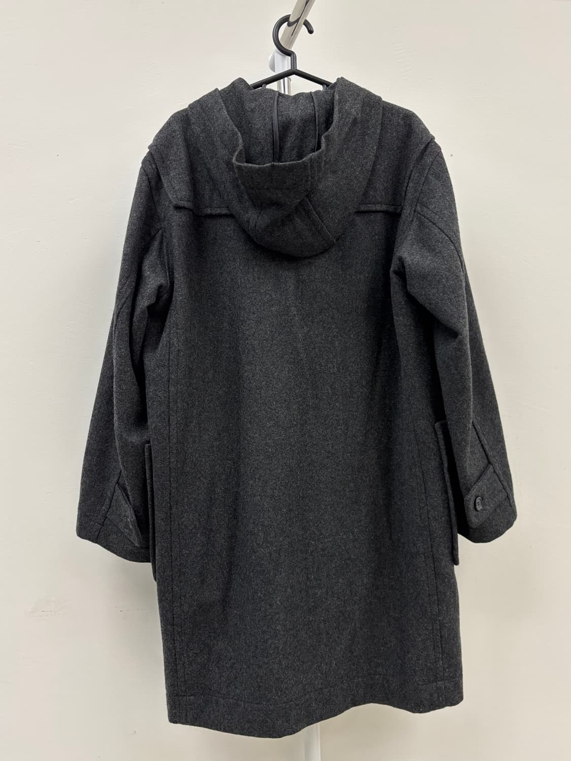 빈티지 그레이 울 후드 더플 코트 상품이미지6