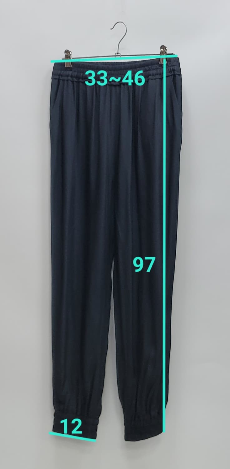 SISLEY 시슬리 레이온 밴딩 조거 팬츠 / 여 42 (67) 블랙
 상품이미지9