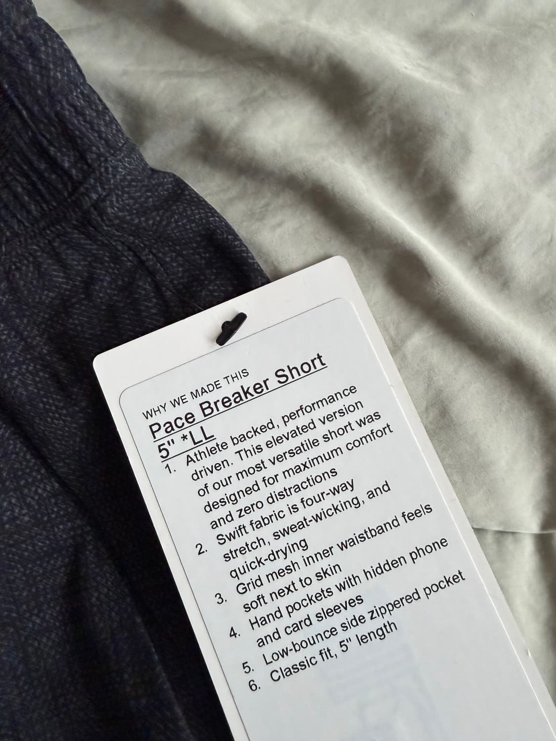 룰루레몬 페이스 브레이커 라이너리스 5인치 m 새상품 판매합니다. 상품이미지2