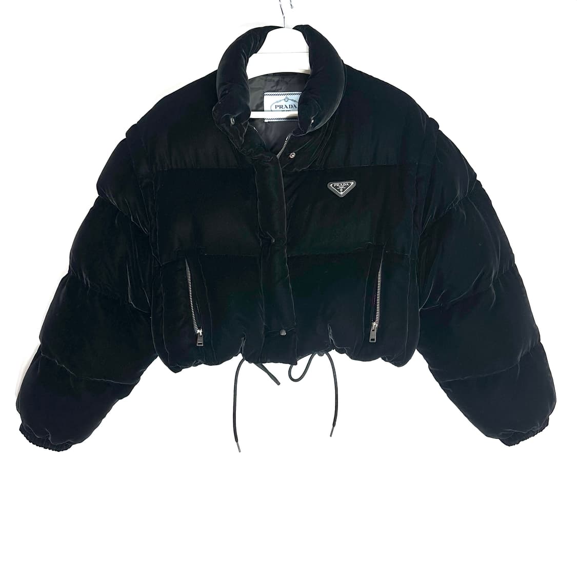 [38/S+급] 프라다 컨버터블 크롭 벨벳 다운 패딩 자켓 상품이미지3