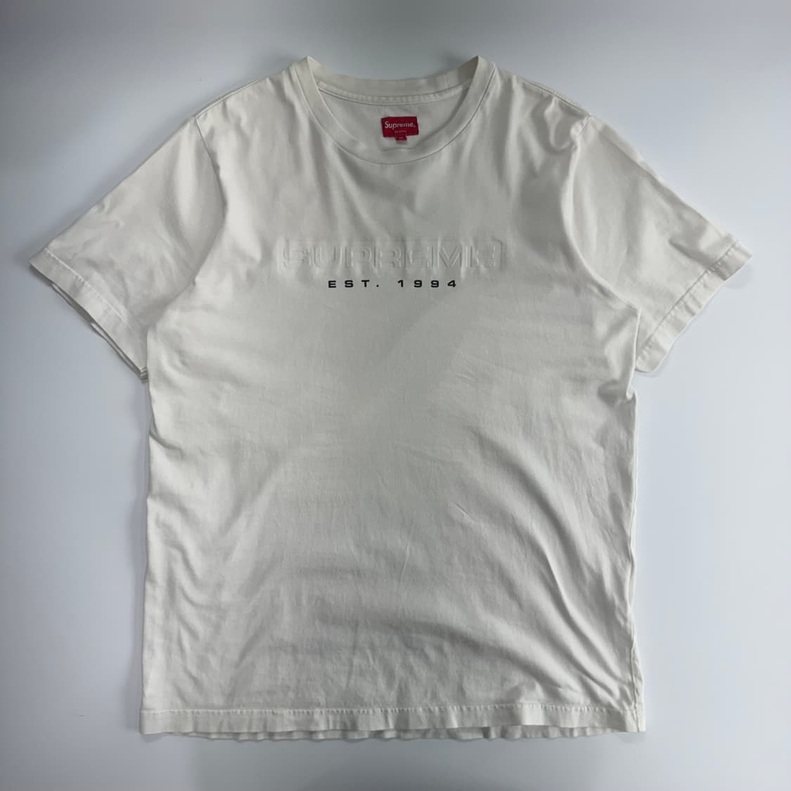 Supreme 슈프림 스펠아웃 로고 화이트 반팔 상품이미지3