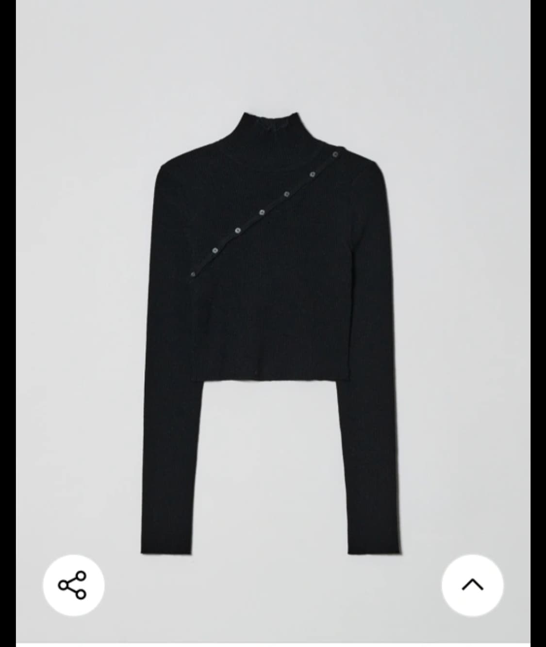 다이애그널 폴로넥 버튼 니트 탑 상품이미지5