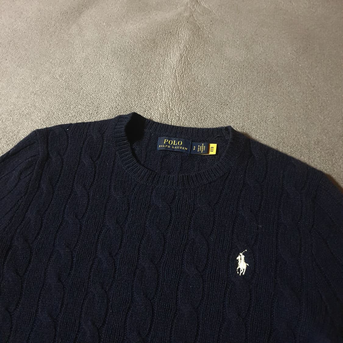 폴로 여성 울 캐시미어 케이블 니트 S 네이비 상품이미지1