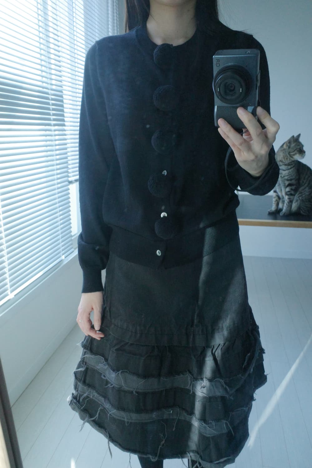 꼼데가르송 블랙 니트 가디건 상품이미지3