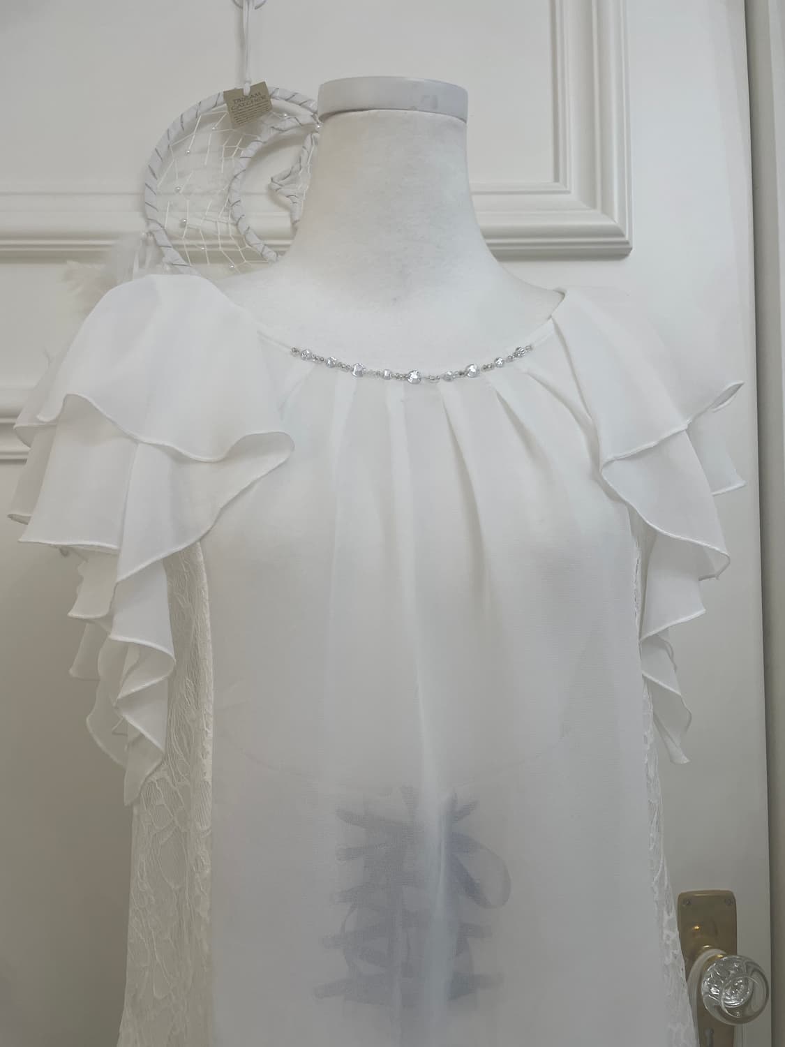 white ruffle side lace fairy blouse 상품이미지7